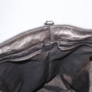 Salvatore Ferragamo Gancini Hand Bag Leather Silver Auth 153866-19