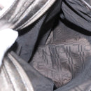 Salvatore Ferragamo Gancini Hand Bag Leather Silver Auth 153866-21