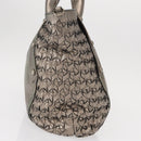 Salvatore Ferragamo Gancini Hand Bag Leather Silver Auth 153866-5