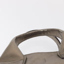 Salvatore Ferragamo Gancini Hand Bag Leather Silver Auth 153866-8