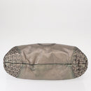 Salvatore Ferragamo Gancini Hand Bag Leather Silver Auth 153866-9