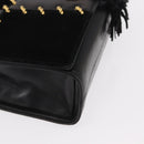 Salvatore Ferragamo Shoulder Bag Leather Black Gold Auth 153867-10