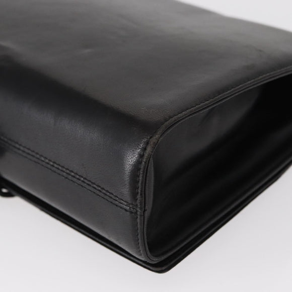 Salvatore Ferragamo Shoulder Bag Leather Black Gold Auth 153867