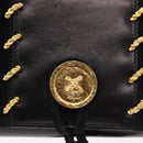 Salvatore Ferragamo Shoulder Bag Leather Black Gold Auth 153867-14
