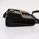 Salvatore Ferragamo Shoulder Bag Leather Black Gold Auth 153867-4