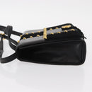 Salvatore Ferragamo Shoulder Bag Leather Black Gold Auth 153867-5