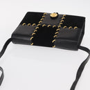 Salvatore Ferragamo Shoulder Bag Leather Black Gold Auth 153867-6