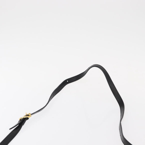 Salvatore Ferragamo Shoulder Bag Leather Black Gold Auth 153867