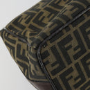 FENDI Zucca Canvas Vanity Pouch Black Brown Auth 153872-16