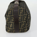 FENDI Zucca Canvas Vanity Pouch Black Brown Auth 153872-3