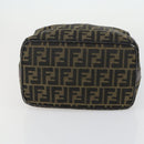 FENDI Zucca Canvas Vanity Pouch Black Brown Auth 153872-7