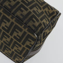 FENDI Zucca Canvas Vanity Pouch Black Brown Auth 153872-8