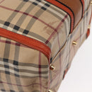 BURBERRY Nova Check Tote Bag PVC Beige Gold Auth 153873-15