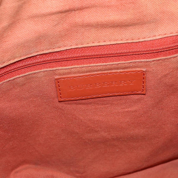 BURBERRY Nova Check Tote Bag PVC Beige Gold Auth 153873