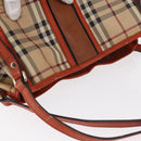BURBERRY Nova Check Tote Bag PVC Beige Gold Auth 153873-6