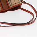 BURBERRY Nova Check Tote Bag PVC Beige Gold Auth 153873-7