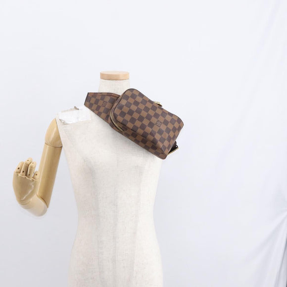 LOUIS VUITTON Damier Ebene Geronimos Schoudertas N51994 LV Auth 153879