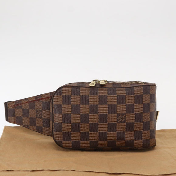 LOUIS VUITTON Damier Ebene Geronimos Schoudertas N51994 LV Auth 153879