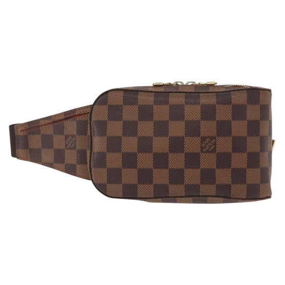 LOUIS VUITTON Damier Ebene Geronimos Schoudertas N51994 LV Auth 153879