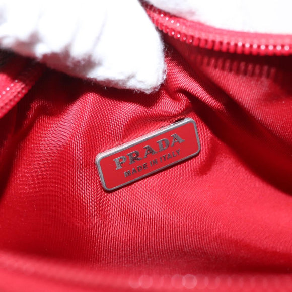 PRADA Hand Bag Nylon Red Auth 153880