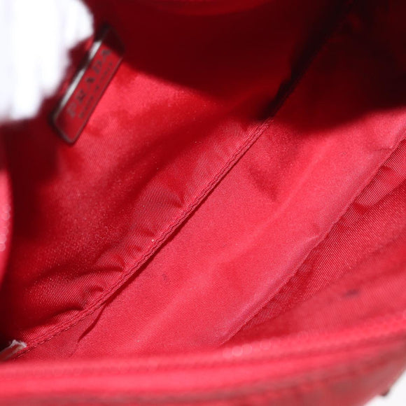 PRADA Hand Bag Nylon Red Auth 153880