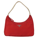 PRADA Hand Bag Nylon Red Auth 153880-13