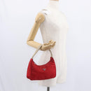 PRADA Hand Bag Nylon Red Auth 153880-22