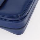 CELINE Circle Shoulder Bag Leather Blue Gold Auth 153882V-12