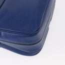 CELINE Circle Shoulder Bag Leather Blue Gold Auth 153882V-14