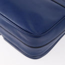 CELINE Circle Shoulder Bag Leather Blue Gold Auth 153882V-15