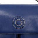 CELINE Circle Shoulder Bag Leather Blue Gold Auth 153882V-16