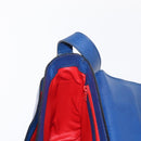 CELINE Circle Shoulder Bag Leather Blue Gold Auth 153882V-21