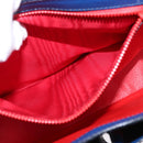 CELINE Circle Shoulder Bag Leather Blue Gold Auth 153882V-23