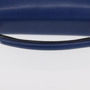 CELINE Circle Shoulder Bag Leather Blue Gold Auth 153882V-7