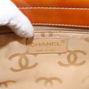 CHANEL Choco Bar Chain Shoulder Bag Patent leather Brown Gold CC Auth 153883-19