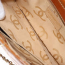 CHANEL Choco Bar Chain Shoulder Bag Patent leather Brown Gold CC Auth 153883-22