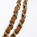 CHANEL Choco Bar Chain Shoulder Bag Patent leather Brown Gold CC Auth 153883-8