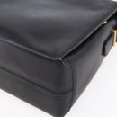 CELINE Shoulder Bag Leather Black Gold Auth 153884-12