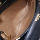 CELINE Shoulder Bag Leather Black Gold Auth 153884-18