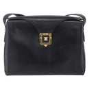 CELINE Shoulder Bag Leather Black Gold Auth 153884-2