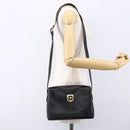 CELINE Shoulder Bag Leather Black Gold Auth 153884-22