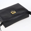 CELINE Shoulder Bag Leather Black Gold Auth 153884-6