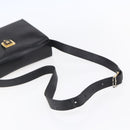 CELINE Shoulder Bag Leather Black Gold Auth 153884-7