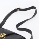 CELINE Shoulder Bag Leather Black Gold Auth 153884-8