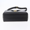 CELINE Shoulder Bag Leather Black Gold Auth 153884-9