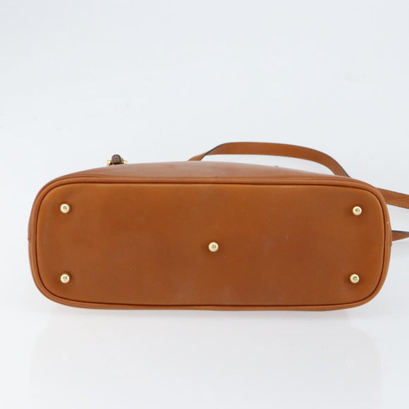 GUCCI Bamboo Hand Bag Leather 2way Brown Gold 000 1274 0290 Auth 153886