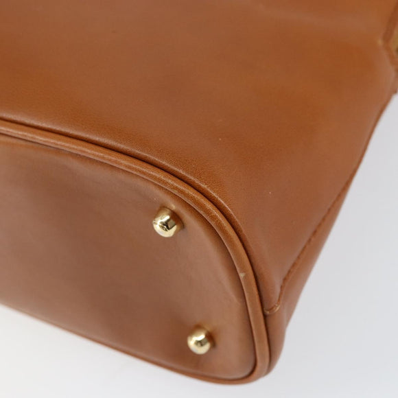 GUCCI Bamboo Hand Bag Leather 2way Brown Gold 000 1274 0290 Auth 153886