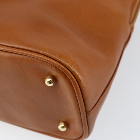 GUCCI Bamboo Hand Bag Leather 2way Brown Gold 000 1274 0290 Auth 153886