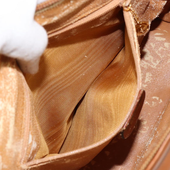 GUCCI Bamboo Hand Bag Leather 2way Brown Gold 000 1274 0290 Auth 153886