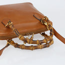 GUCCI Bamboo Hand Bag Leather 2way Brown Gold 000 1274 0290 Auth 153886-7
